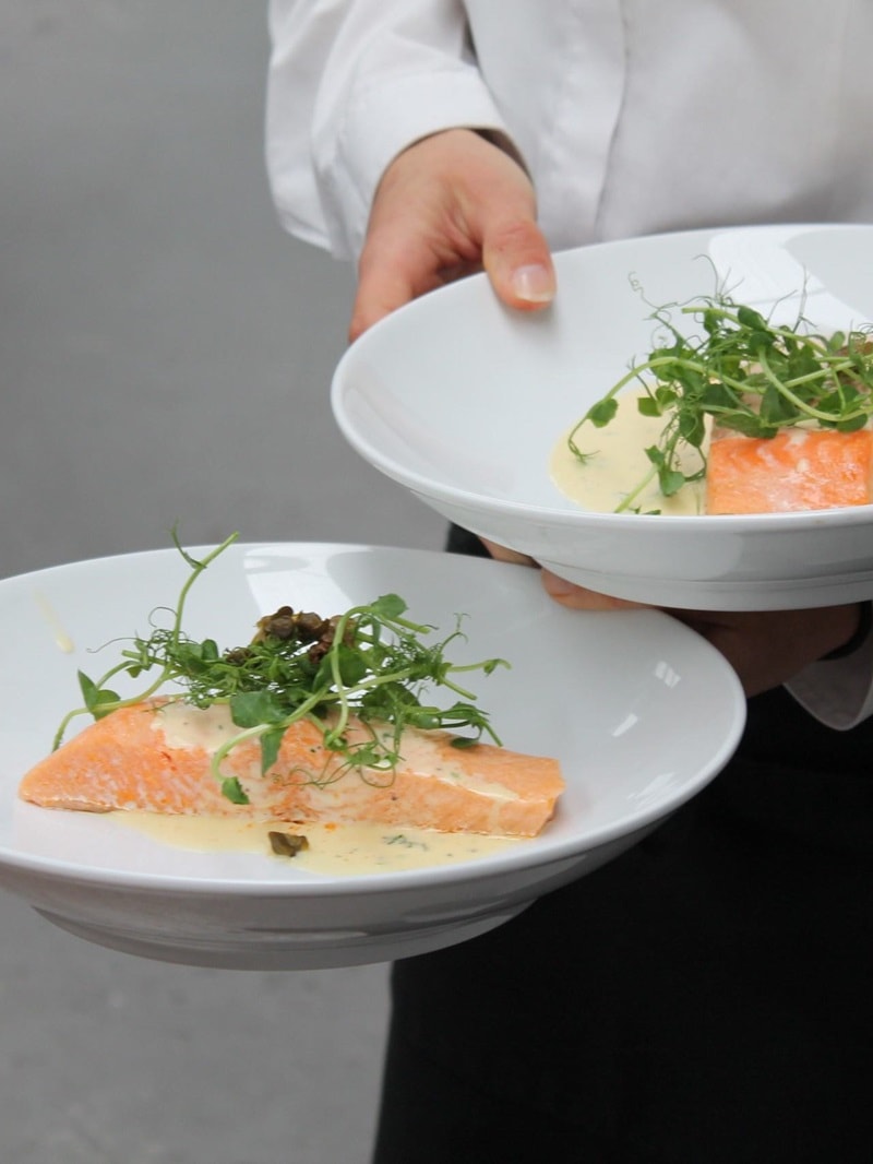 plated salmon for conference catering