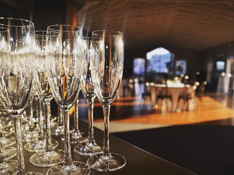 Champagne Flutes at corporate event