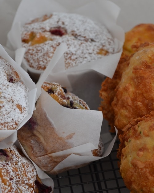 muffins and cheese scones